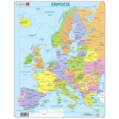 Рамка-вкладыш Larsen Политическая карта Европы (A8), 37 дет.