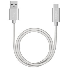 Кабель Deppa Alum USB - USB Type-C (72249/72251) 1.2 м, серебро