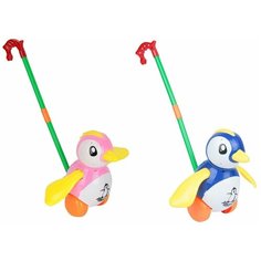 ИГРУША, КАТАЛКА с ручкой "Пингвин", (38 см)