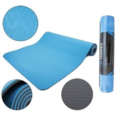 Коврик TORRES Comfort 6, 173х61х0.6 см синий/серый однотонный