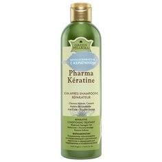 GreenPharma Кондиционер-ополаскиватель Pharma Keratine восстанавливающий с растительным кератином и церамидами для поврежденных и ослабленных волос, 300 мл