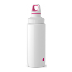 Бутылка для воды, для безалкогольных напитков EMSA Drink2Go Drop 0.6 металл, пластик белый/розовый