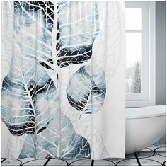 Штора для ванной WasserKRAFT Glan SC-51101 180x200 белый/черный