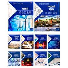 Набор Тетрадей предметных А5 48л 10шт КЛАССИКА ЗНАНИЙ, мел.карт. 48-0966 Проф Пресс
