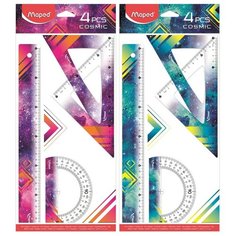 Набор чертежy принадл Maped: лин30см угольн21см трансп12см COSMIC TEENS