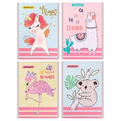 Блокнот А6 32л клетка,скрепка,обл.карт.ВОЛШЕБНЫЕ ЖИВОТНЫЕ в асс. Б32-0560 5 штук Проф Пресс