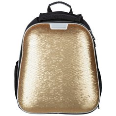 Ранец №1School Sparkle Gold, ортопед. cпинка, двустор.пайетки