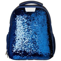 Ранец №1School Sparkle Blue, ортопед. Спинка, двусторонние пайетки