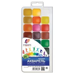 Краски акварельн. Луч Классика 24цв пласт уп б/кисти