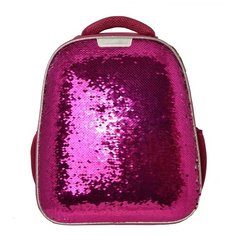 Ранец №1School Sparkle Pink,ортопед. cпинка, двустор.пайетки фуксия/серебро