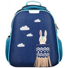 Ранец №1School Basic Зайка джинс, 2 отд., эргоном. спинка