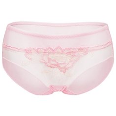 Le Cabaret Трусы слипы средней посадки с вышивкой Амьен, размер 38-48, светло-розовый/желтый
