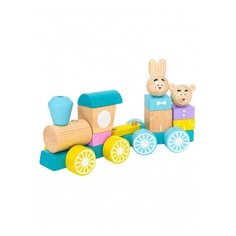 Каталка-игрушка Томик Паровоз с вагоном 1-30 разноцветный