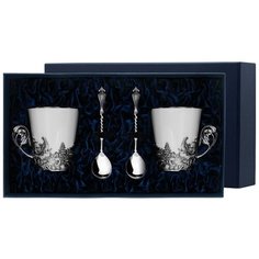 АргентА Набор чашек чайных "Тетерев"+ ложки (4 предмета)