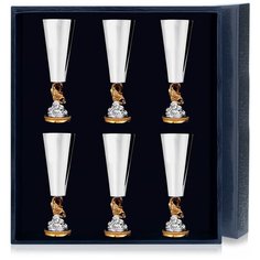 АргентА Набор рюмок "Золотая рыбка" с позолотой (6 предметов)