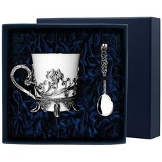 АргентА Набор чашка чайная "Цветочная"+ ложка (2 предмета)