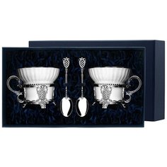 АргентА Набор чашек чайных "Меценат"+ ложки (4 предмета)