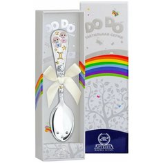 АргентА Ложка детская "Зодиак-Близнецы" с позолотой с эмалью