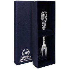 АргентА Вилка для лимона "Охотничья" чернением + футляр