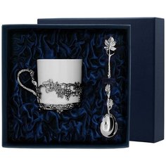 АргентА Набор чашка чайная "Виноград"+ ложка (2 предмета)