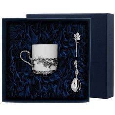 АргентА Набор чашка кофейная "Виноград" + ложка (2 предмета)