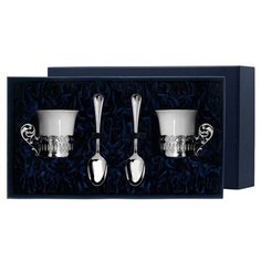 АргентА Набор чашек кофейных "Богема" + ложки (4 предмета)