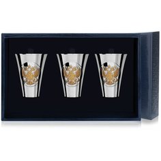 АргентА Набор стопок "Герб" (3 предмета) с позолотой