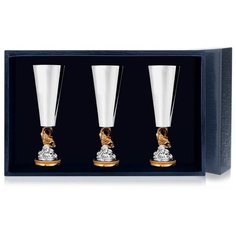 АргентА Набор рюмок "Золотая рыбка" с позолотой (3 предмета)