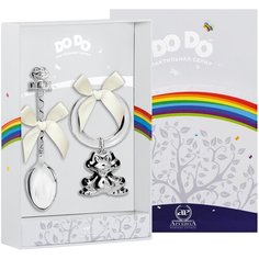 АргентА Набор детский "Лягушка" (ложка+погремушка)+футляр