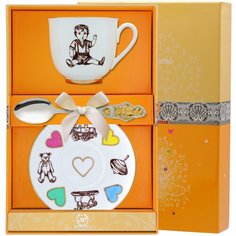 АргентА Набор детский "Ландыш-Мальчик" с серебряной ложкой + футляр