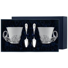 АргентА Набор чашек чайных "Лебедь"+ ложки (4 предмета)