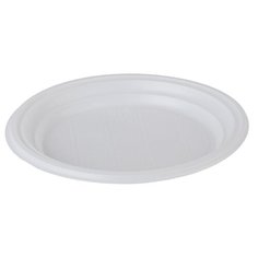 OfficeClean Тарелки одноразовые пластиковые, 20.5 см, 100 шт., белый