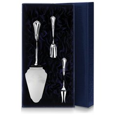 АргентА Набор чайный "Фаворит" (3 предмета лопатка для пирожного совок для сахара + вилка для лимона)