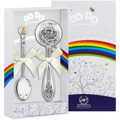 АргентА Набор для малышей DODO "Ангелочек" (ложка Ангелочек голубой + погремушка Ангел)