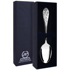 АргентА Ложка чайная "Роза" с белой эмалью