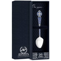 АргентА Ложка "Ангел-Хранитель" с синей эмалью