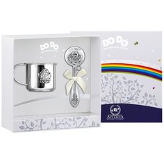 АргентА Набор детский DODO "Ангел" с позолотой с эм (2 предмета кружка + погремушка)