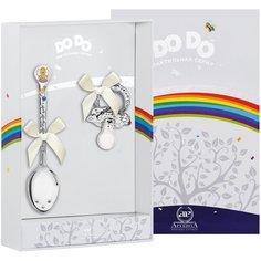 АргентА Набор детский DODO "Ангелочек" (ложка Ангелочек розовый + пустышка)