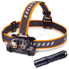Налобный фонарь (2 шт.) Fenix HM65R + E01 V2.0 черный/оранжевый