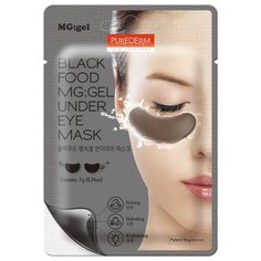 Purederm Гелевые патчи для области глаз Black Food MG:gel Under Eye Mask, 2 шт.