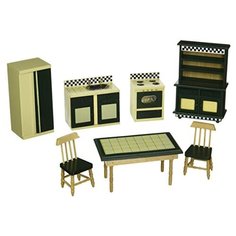 Melissa & Doug Набор мебели Кухня для викторианского дома (2582) зеленый/желтый