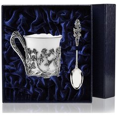 АргентА Набор чаш/коф "Роза" нов. обр. (2 пр.) + футляр