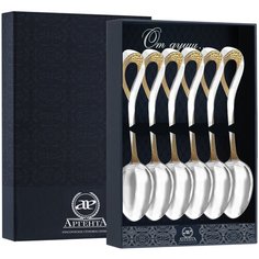 АргентА Набор чайных ложек "Мимоза" (6 пр) ч/п +футляр