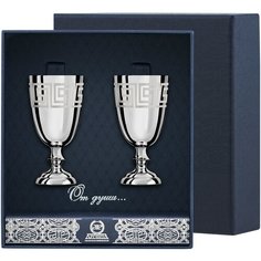 АргентА Набор рюмок №1 с рисунком "Греческий" (2 пр.) + футляр