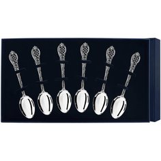 АргентА Набор чайных ложек "Барокко" черн (6 пр.) + футляр