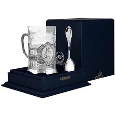 АргентА Набор для чая "Медный всадник" гербовый с чернением (3 предмета)