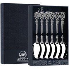 АргентА Набор чайных ложек "Меценат" черн (6 пр.) + футляр