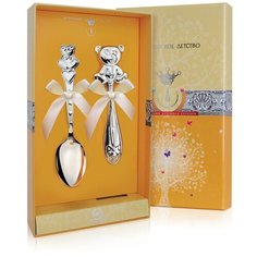 АргентА Набор д/малышей "Мишка с серд" (2 пр) +футляр