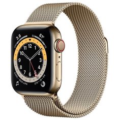 Умные часы Apple Watch Series 6 GPS + Cellular 40мм Stainless Steel Case with Milanese Loop, золотистый