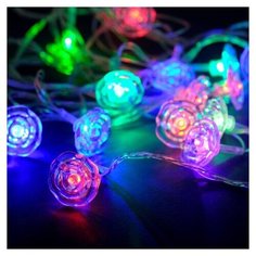 Гирлянда Luazon Lighting Нить Decor Цветочки 671573, 500 см, 20 ламп, разноцветный/прозрачный провoд